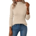 thumbnail image 2 of Turtleneck Sweater for Women Long Sleeve Slim Fit Lightweight Base Layer Knit Tops, XL, 2 of 6