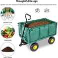 thumbnail image 5 of Elleree 880 Lbs Oversized Steel Garden Carts and Wagons,Heavy Duty Mesh Garden Dump Cart Wheelbarrow with Removable Sides and Liner for Yard Lawn, 5 of 12