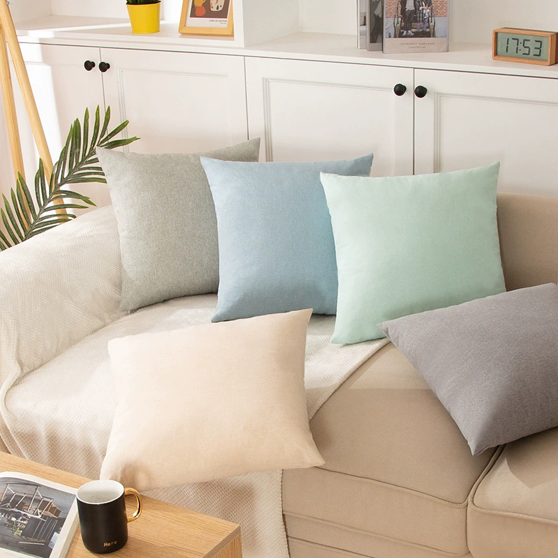 Knubmt 2 Pcs Linen Throw Pillow Covers Decorative Pillow Case Square Cushion Cases for Bed Couch Sofa Living Room, 18x18 Inch