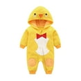 thumbnail image 2 of XFHLMJFF Jumpsuits Chicken Animal Hooded One Piece Baby Girls Boys Ribbed Zipper Long Sleeve Warm Winter Sleepwear Coveralls Onesie Outerwear 9-12 Months, 2 of 3