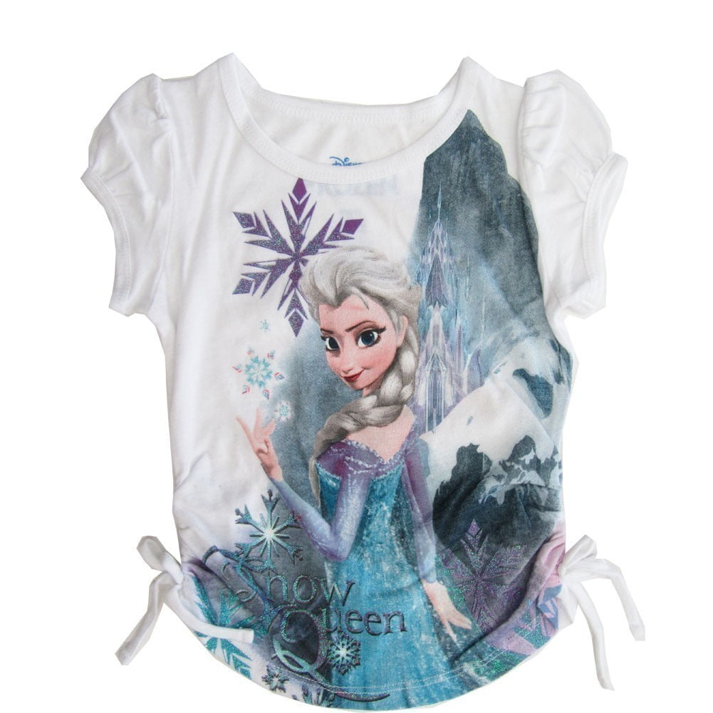 New girls licensed Disney Frozen t-shirt Anna and Elsa short sleeve crew neck