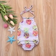 thumbnail image 2 of ITFABS Girls Summer Sleeveless Swimsuit Off Shoulder Print Halter Swimwear, 2 of 5