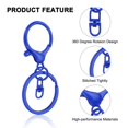 thumbnail image 3 of Uxcell Lobster Claw Clasp Hook Keychain with Swivel Trigger Clip Flat Split Keychain Ring, Blue, 30 Pcs, 3 of 6