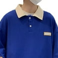 thumbnail image 4 of Camiseta Cuello Vuelto Bloqueo de Color Suelto Hombres Verano Tops Casual para Trabajar para Citas ANGGREK Otros, 4 of 8