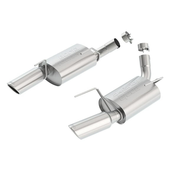 Kit de Système d'Échappement Ford Mustang Borla 2005-2009 11752; Acier Inoxydable T-304; avec Silencieux; Diamètre de Tuyau 2-1/2 Pouces; Double Échappement avec Double Sortie; Sortie Arrière Séparée