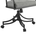 thumbnail image 3 of Tibet Swivel Tilt Rolling Dining Chair with Matte Black Iron and Vintage Gray Faux Leather, 3 of 12
