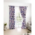 thumbnail image 3 of Spring Purple Leaves Blackout Curtains for Bedroom/Living Room, Thermal Insulated Kitchen Curtains, Country Botanical Pastoral Leaf Beige Grommet Darkening Window Treatment Drapes 42"x63"x2, 3 of 8