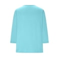 thumbnail image 5 of UJNDER Women's Casual Loose Fit 3/4 Sleeve Solid Color T Shirt Comfortable Basic Tops for Women Daily Wear Blue XXL, 5 of 6
