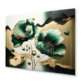 thumbnail image 2 of Designart "Poppy Floral Euphoria Gold and Green I" Floral Poppy Metal Art Living Room, 2 of 4
