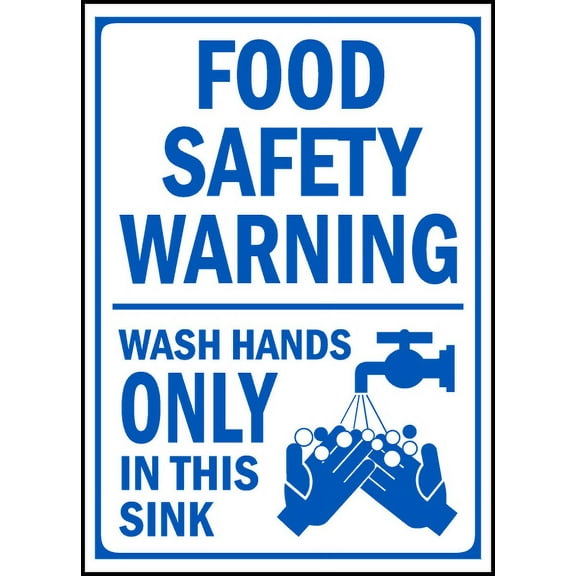 Vinyl Stickers - Wash Hands Only in This Sink Sign - Safety and Warning Warehouse Signs Stickers - 3.5" x 5" - 3 Pack