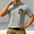 thumbnail image 2 of FASHOFT 4th of July Golf Polo Shirts for Men Funny Print Quick Dry Short Sleeve Performance Polos Moisture Wicking Tops Grey XXXXXL, 2 of 4
