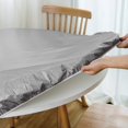thumbnail image 4 of FFIY Round Fitted Vinyl Tablecloth with Elastic Edge 100% Waterproof Oil Proof PVC Table Cloth Wipe Clean Table Cover for Indoor and Outdoor, Light Grey, 40" - 44", 4 of 7