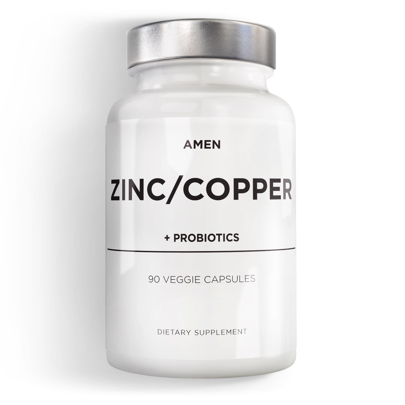 Amen Zinc, Copper Supplement, Unisex Probiotics, 50mg Zinc Picolinate - 3 Months Supply