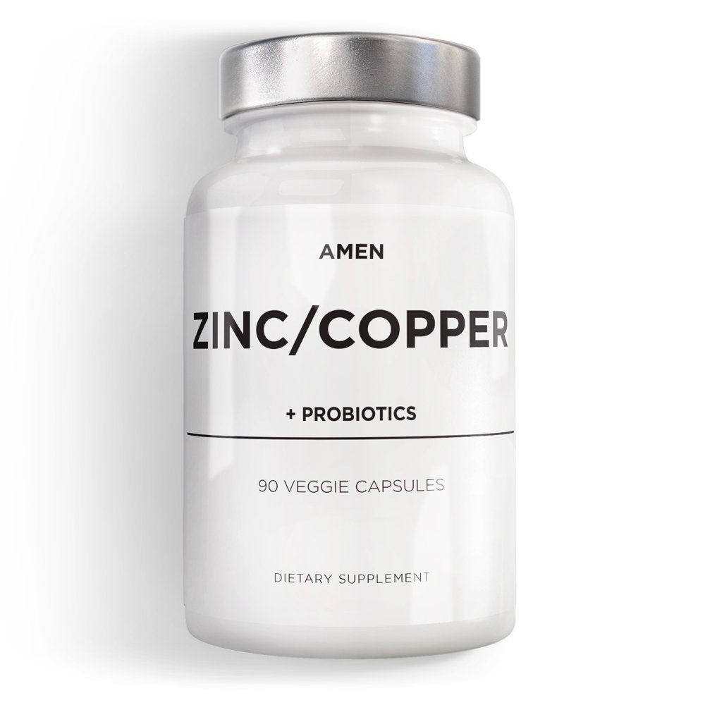 Amen Zinc, Copper Supplement, Probiotics, 50mg Zinc Picolinate 3