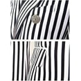 thumbnail image 4 of Veste de Costume Imprimée Rayée Street-wear à Double Boutonnage Col Cranté Ajustée Blazer Cadeau, 4 of 5