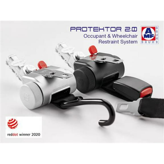NEW REPLACEMENT PROTEKTOR 2.0 SilverSeries-System Wheelchair Restraints | FITTING OPTIONS Attachment: J-Hook, Fitting: L-Track Fitting