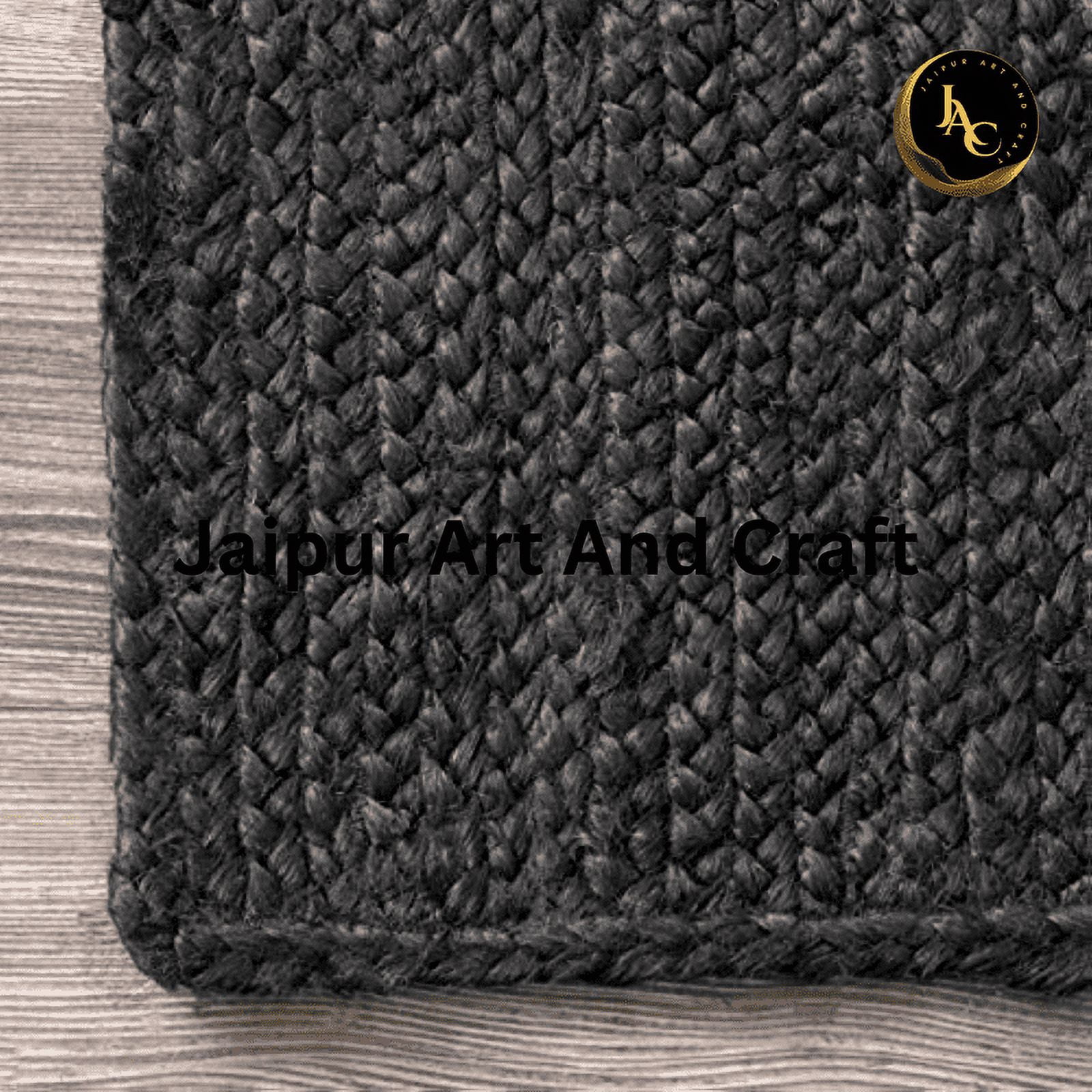 Jaipur Art And Craft Jute Area Rug Reversible Braided Floor Runner Solid Carpet (2.6x8 Sq ft)