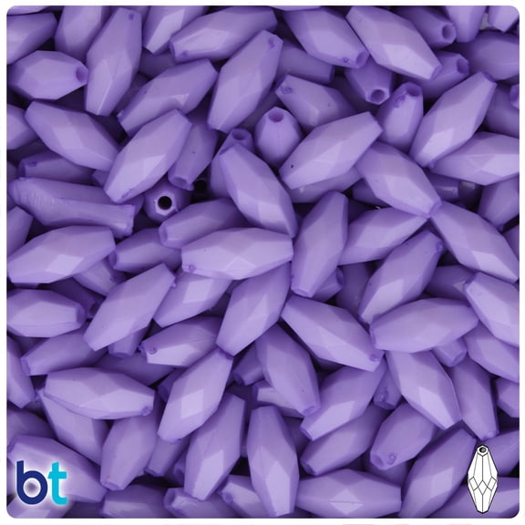 BeadTin Light Purple Opaque 15mm Faceted Bicone Acrylic Beads (200pcs)