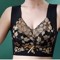 thumbnail image 2 of Ahuyic Womens Bra,Summer Plus Size Bra,Womens Large Sized Lace Gathered Without Steel Ring Fixed Cup Collection Auxiliary Breast Sagging Bra,Black,XXXXXL, 2 of 4