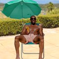thumbnail image 4 of Zimtown 265lbs Capacity Beach Chair - Foldable with Detachable Umbrella, Lightweight Outdoor, Mint Green, 4 of 8