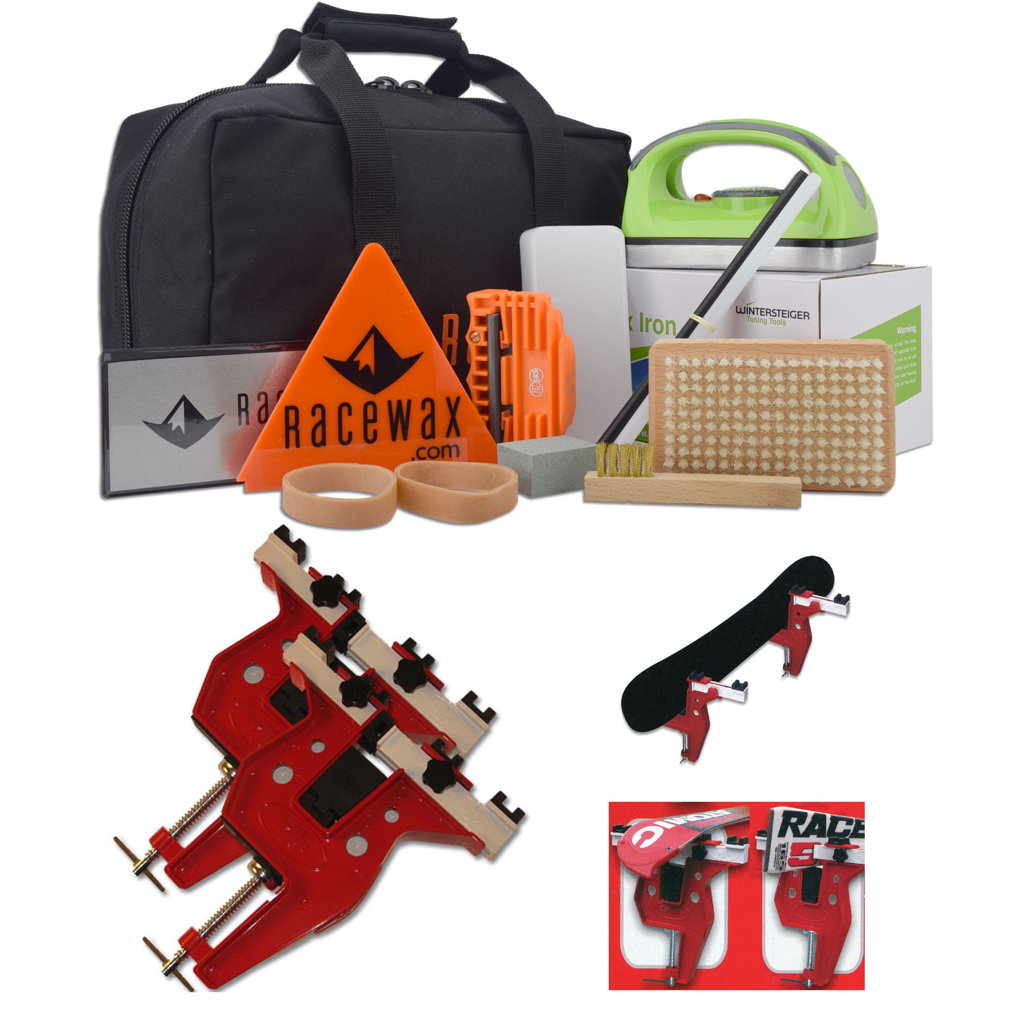 RaceWax Carver Ski Snowboard Wax Tuning Kit Plus Snowboard Ski Combo Vise by RaceWax