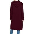 thumbnail image 3 of Women's Zip Up Hoodies Long Tunic Sweatshirts Long Sleeve Oversized Fleece Casual 2025 Fall Clothes Jacket Coat with Pockets, 3 of 5