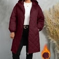 thumbnail image 7 of MexChoioe Womens Mid Length Puffer Outerwear Hood Full Zip Long Sleeve Elastic Cuff Quilted Plus Size Winter Coat for Womens, 7 of 7