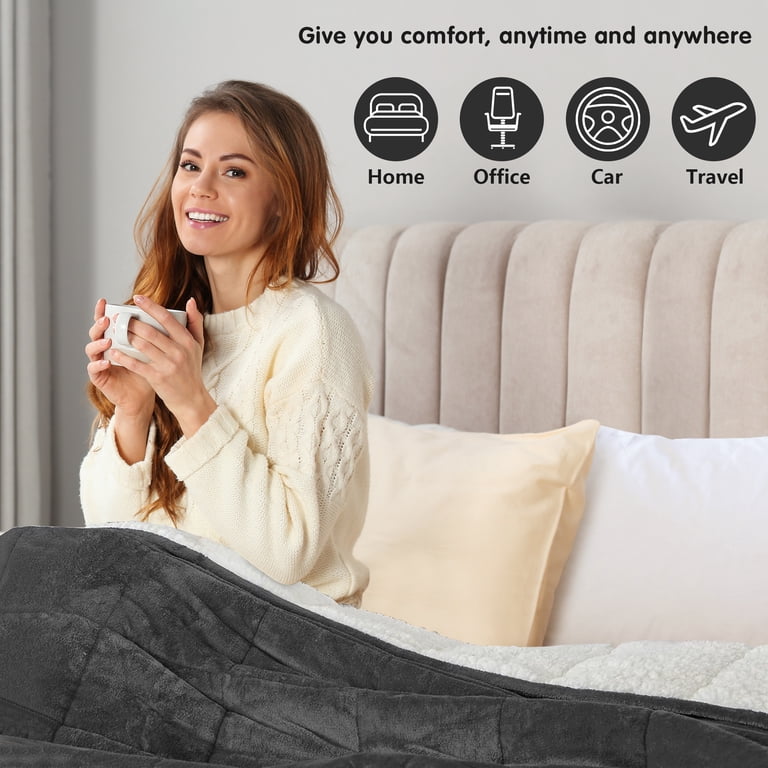 Teler Weighted Blanket, Queen 60x80 20lb Sherpa photo 7