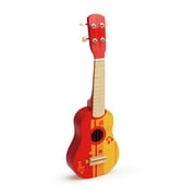 Hape Kids Wooden 21" Toy Ukulele in Red & Yellow, Toddler Ages 3+