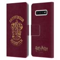 thumbnail image 1 of Head Case Designs Officially Licensed Harry Potter Deathly Hallows X Gryffindor Quidditch Leather Book Wallet Case Cover Compatible with Samsung Galaxy S10, 1 of 6