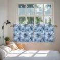thumbnail image 4 of Blue Floral Spring Tier Curtains, Watercolor Art Elegant Botanical Light Filtering Kitchen Curtains, 2Pcs Rod Pocket Half Window Treatments Panels for Sink Cafe Cabinet Camper 27.5x36 Inches, 4 of 9