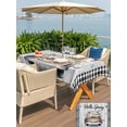 thumbnail image 4 of Spring Flowers Outdoor Tablecloth - 54x80 Inch Rectangle Dining Table Cover, Farmhouse Truck Black Plaid Wood Grain Waterproof Outdoor Table Cloth with Umbrella Hole & Zipper for Picnic/Patio/Party, 4 of 7