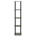 thumbnail image 3 of Furinno Turn-S-Tube 5-Tier Corner Square Rack Display Shelf with Square Tube, French Oak Grey/Black, 18026GYW/BK, 3 of 3