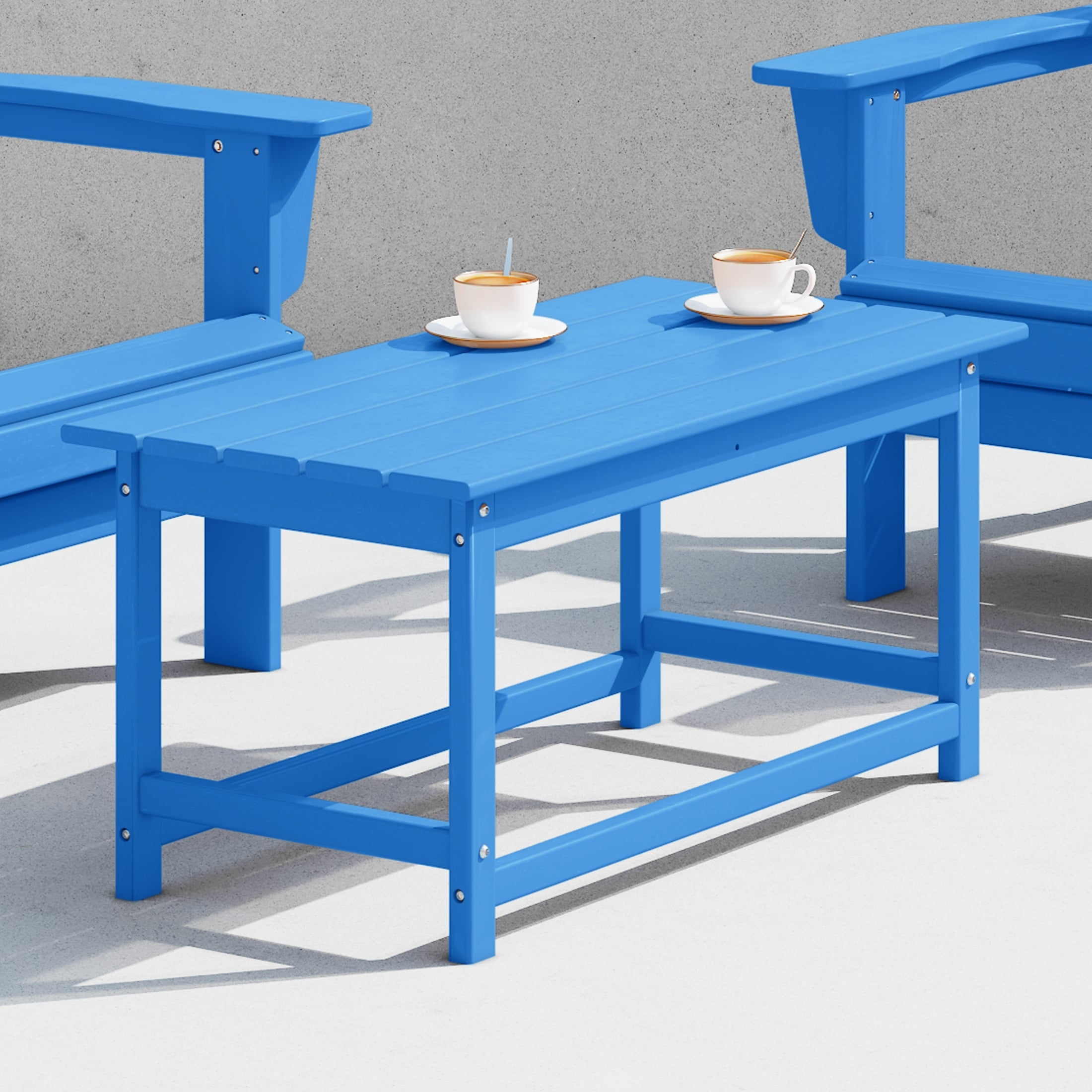 Westin Outdoor 35" Inch Adirondack Coffee Table for Patio Backyard UV Weather Resistant HDPE Plastic, Pacific Blue