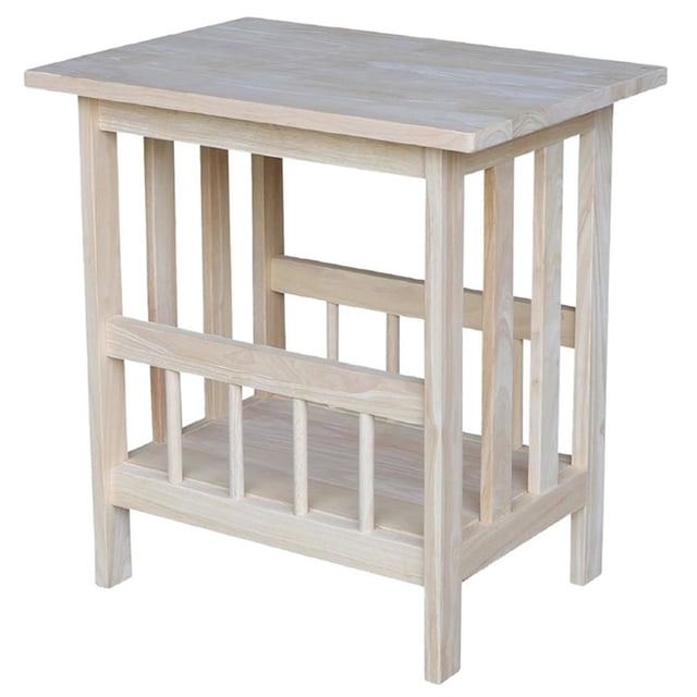 International Concepts Unfinished Mission Magazine End Table