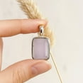thumbnail image 2 of SATYAVIE JEWELLERY Natural Rose Quartz Pendant 925 Sterling Silver Handmade Pendant Healing Crystal Statement Jewelry, 2 of 5