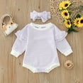 thumbnail image 2 of Staki Fall Baby Girl Rompers Long Sleeve Onsies for Baby Girls' Bodysuits Newborn Infant Ribbed Fall Baby Girl Romper Undershirt(Purple,0-6 Months), 2 of 4