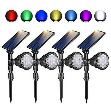 ROSHWEY Solar Outdoor Lights Waterproof, 9 Lighting Modes Halloween Christmas Solar Garden Lights Colored Landscape Spotlights Spot Lights Outdoor Lighting for Backyard House Yard Pool Patio- 4 Pack