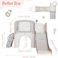 thumbnail image 3 of Toddler Slide for Kids,8-in-1 Indoor Outdoor Toddler Slides Playground with Basketball Hoop, Telescope, Slide Climber Playset for Outdoor Playset,Indoor，Pink, 3 of 6