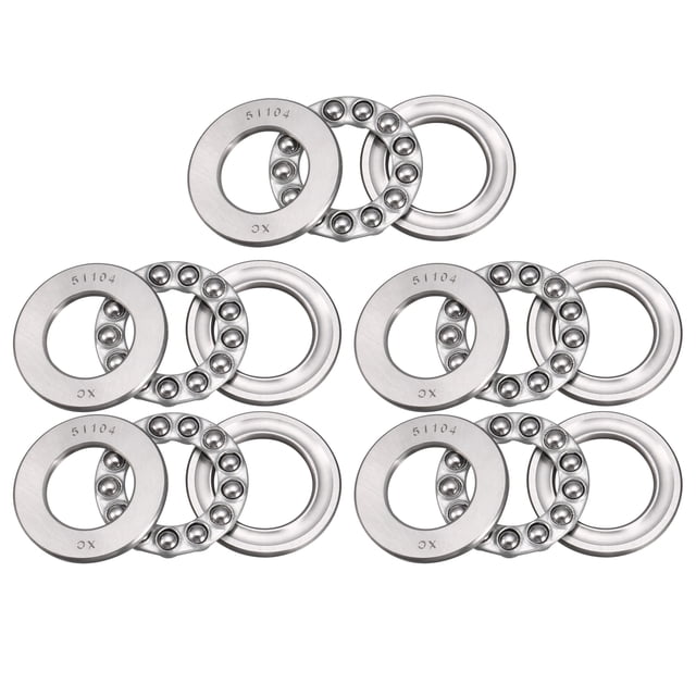 Unique Bargains 51104 Roulements à Billes Miniatures 20mm x 35mm x 10mm Acier Chromé avec Rondelle 5 Pcs