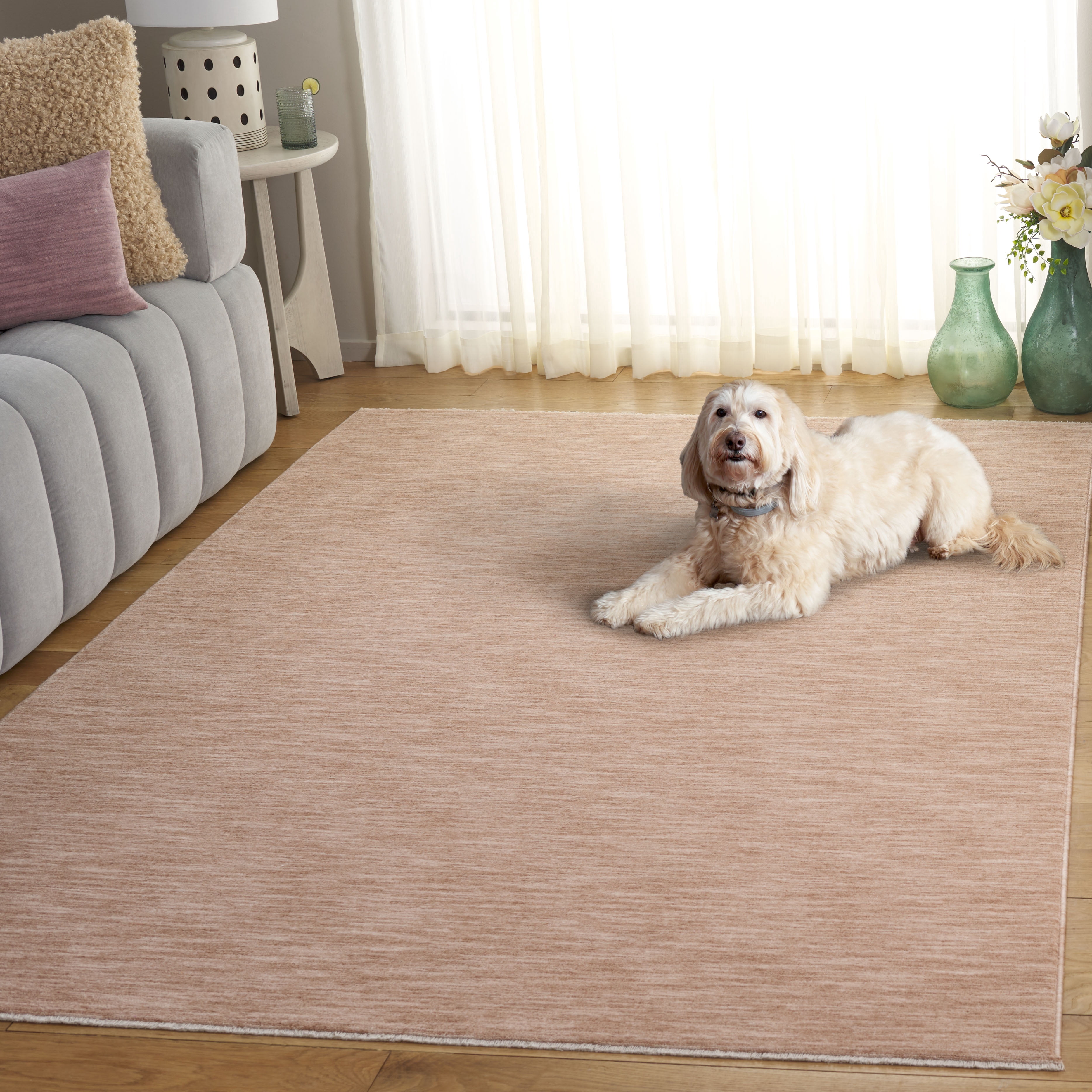Safavieh Haven Velda Distressed Polyester Area Rug, Light Pink, 5' x 8'