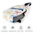 thumbnail image 5 of Full Print Chest Bag 8×15in Outer Large Bag On Both Sides Of Mesh Bag Inside Pocket Design Sponge Pad Shoulder Strap Playful Thin Cartoon Primary Color Ribbon Bow Pattern, 5 of 8