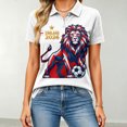 thumbnail image 5 of Women's Football Graphic T-Shirt, Women's Fashion Printed Short Sleeve Sports Top, Casual Athletic Workout Tee for Soccer Tournament 2026 Blue Size: M, 5 of 5