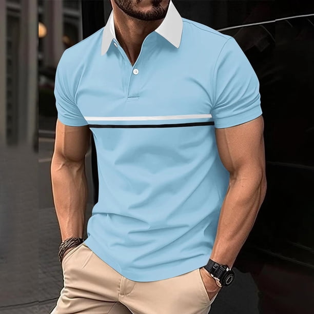 Blusa y camisa de manga corta con cuello vuelto para hombre, jersey con cremallera y solapa estampada, blusa de manga larga con cuello vuelto, blusa de poliéster para hombre