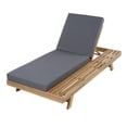 thumbnail image 3 of Christopher Knight Home Patio Chaise Lounge with Cushion, 4-Position Adjustable Reclining Chair, Light Brown+Dark Grey, 3 of 13