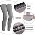 thumbnail image 4 of 3 Pairs Compression Leg Sleeves Full Length Long Knee UV Protection Sleeves for Outdoor Sports Cycling Football, 4 of 6