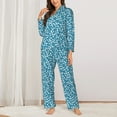 thumbnail image 2 of Balery Beautiful Floral Pattern Pajama Sets for Women Long Sleeve 2 Piece Sleepwear Loungewear Sets Soft PJ's with Pockets Long Sleeve Comfy Pj Sets-Small, 2 of 7