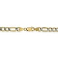 thumbnail image 3 of Primal Gold 14 Karat Yellow Gold 5.25mm Semi-solid with Rhodium Pave Figaro Chain Necklace, 3 of 5