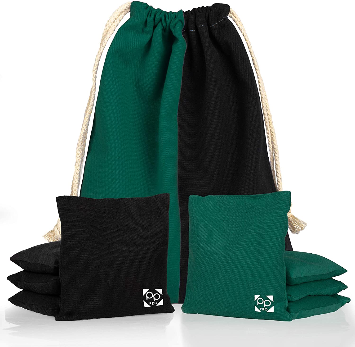 Professional Cornhole Bags Set of 8 Regulation All Weather Two Sided