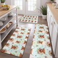 thumbnail image 2 of Colorful Highland Cow Flower Pattern Kitchen Rugs Sets Of 3,Kitchen Runner Rugs Non Skid Washable,Decorative Kitchen Floor Mats for Kitchen,Sink,Laundry,17"x30"+ 17"x47" + 17"x59", 2 of 6